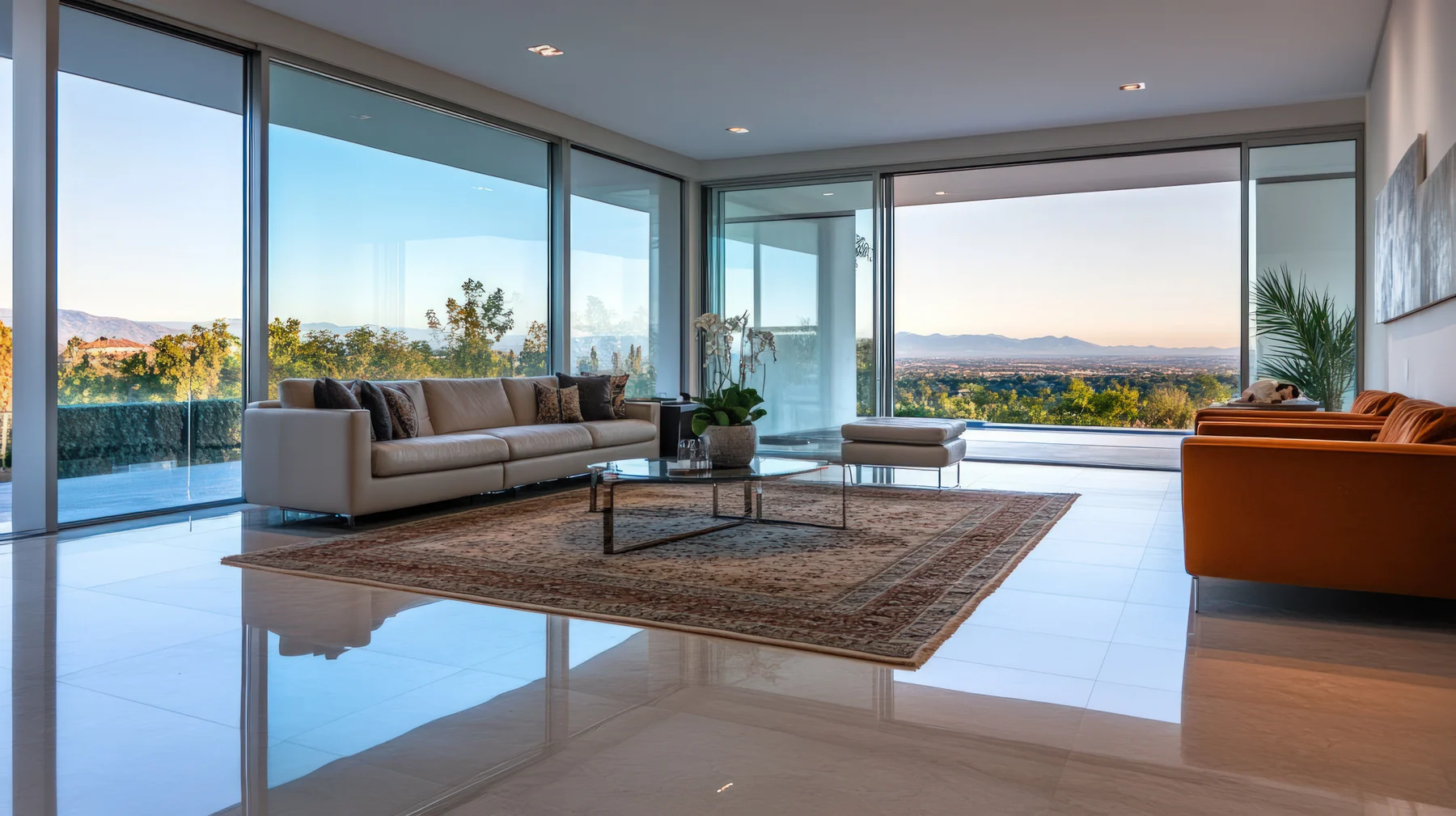Warm modern living room designed for comfortable family life